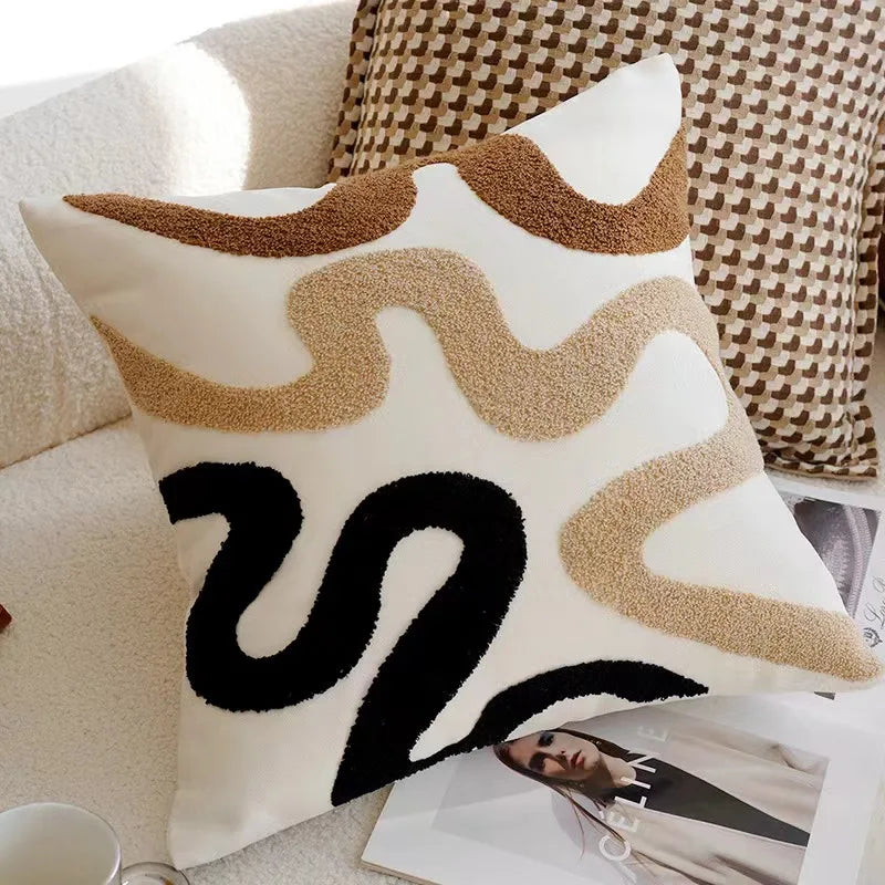 Bohemian Nordic Fusion Pillow Covers – 17.7x17.7 Inches, Soft Hues, Durable Polyester Cotton Blend 2