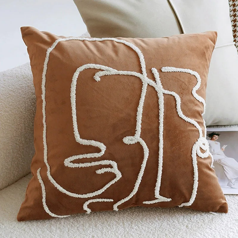 Bohemian Nordic Fusion Pillow Covers – 17.7x17.7 Inches, Soft Hues, Durable Polyester Cotton Blend 3
