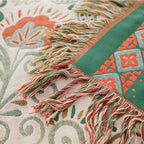 Boho Reversible Blanket - Lightweight Cotton Gauze with Floral Design 4