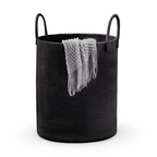 Braided Cotton Laundry Basket - 58L Capacity, Foldable & Portable Hamper 1