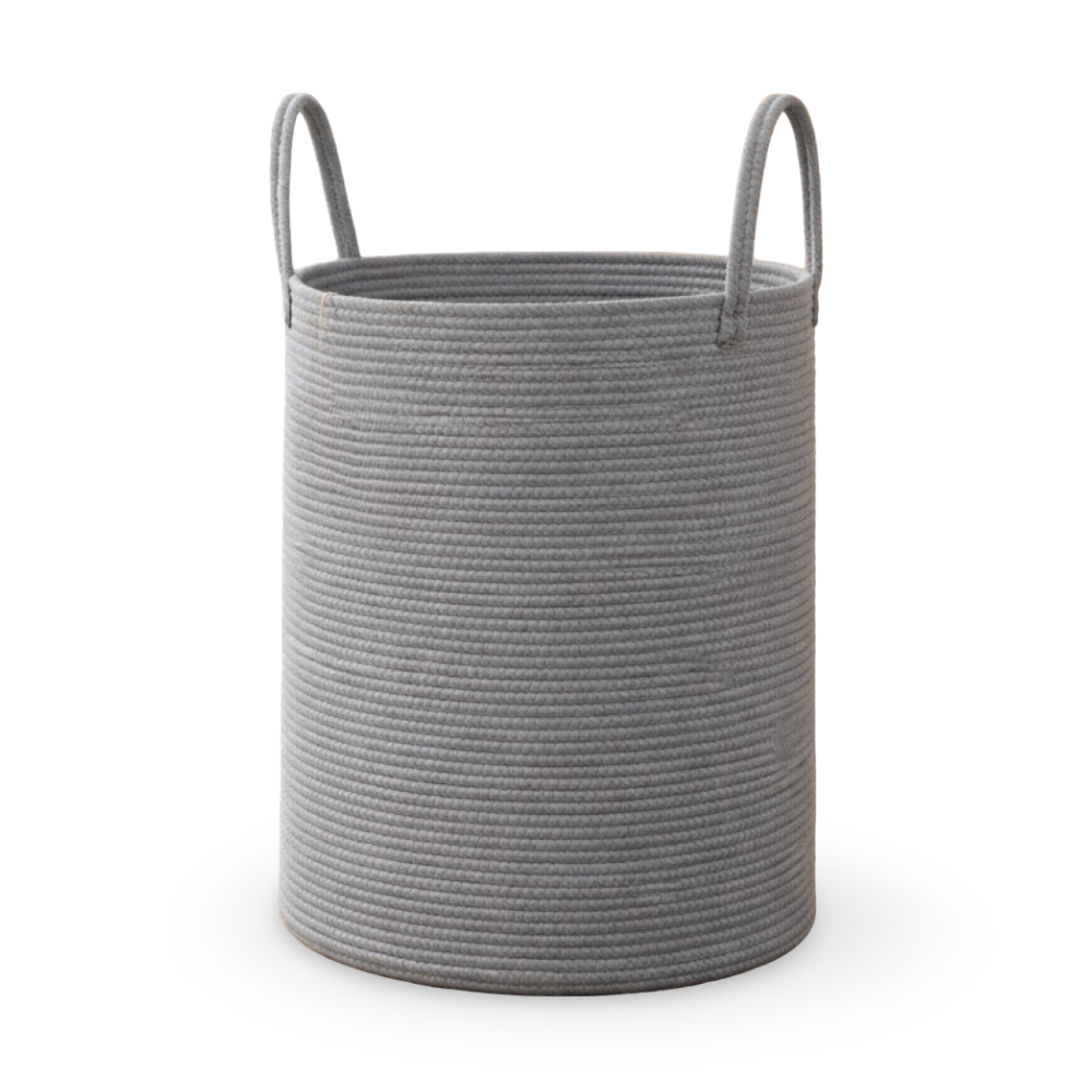 Braided Cotton Laundry Basket - 58L Capacity, Foldable & Portable Hamper 4