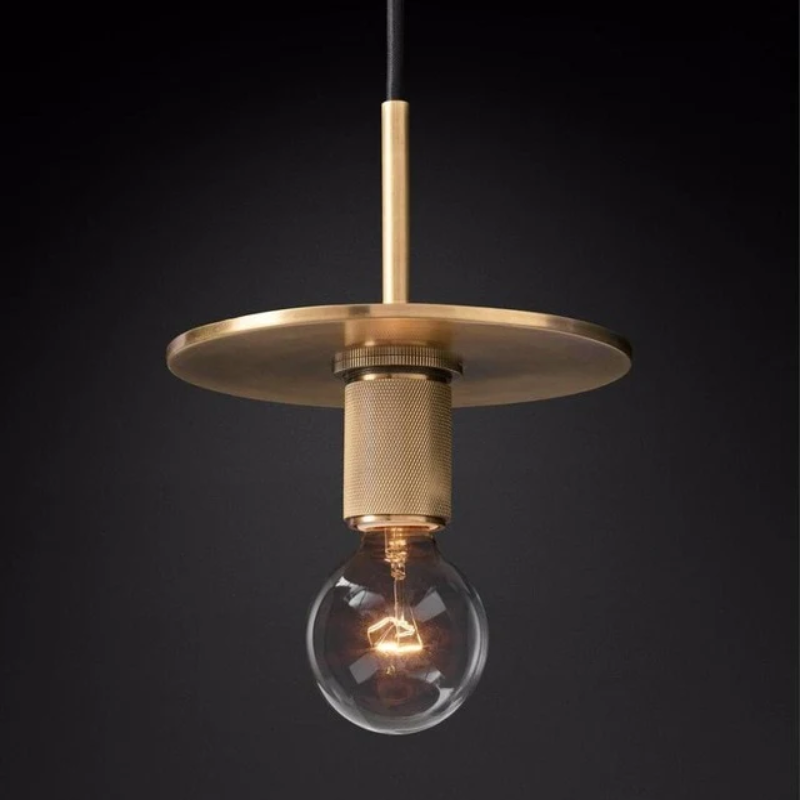 Brass Pendant Light - Vintage Glass Shade for Kitchen & Home Decor 0