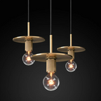 Brass Pendant Light - Vintage Glass Shade for Kitchen & Home Decor 1