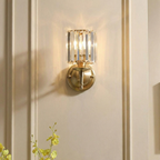 Brass Wall Sconce - Elegant Crystal Accents for Stylish Wall Lighting 1