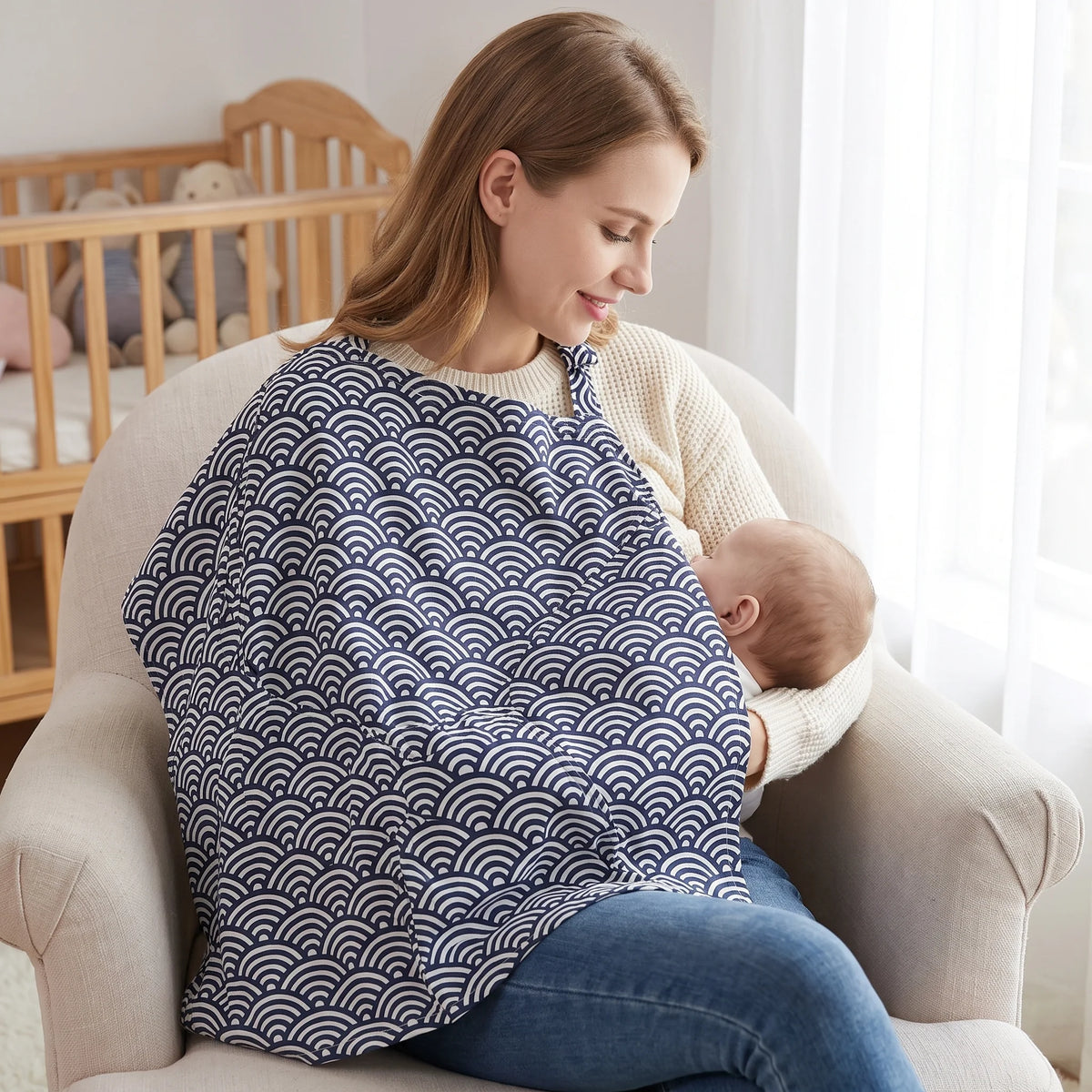 Breathable Nursing Cover Poncho - Comfortable & Discreet Breastfeeding 4