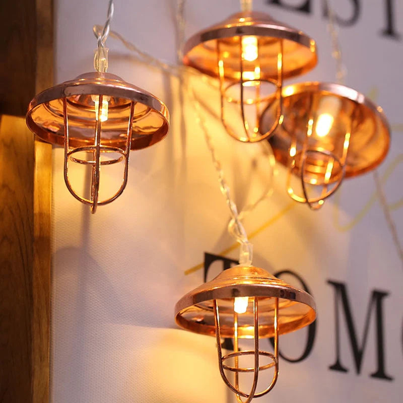 Bronze Art Deco LED String Light - Warm Glow & Adjustable Lengths 0