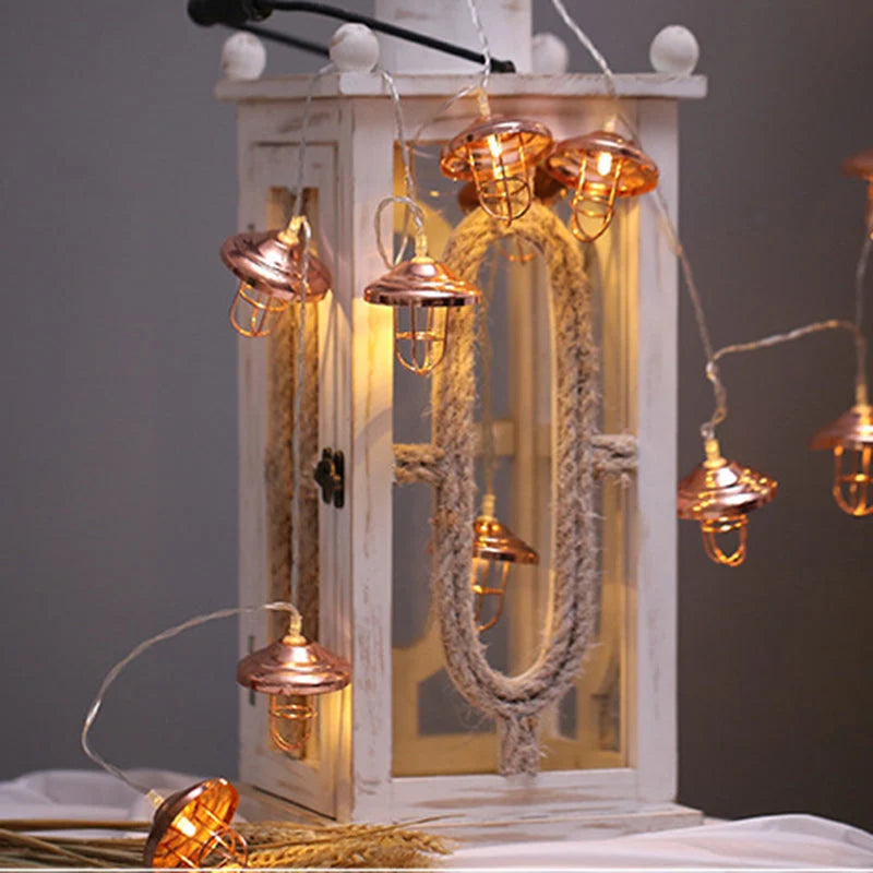 Bronze Art Deco LED String Light - Warm Glow & Adjustable Lengths 10