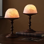 Candle Holder - Elegant Porcelain Dome & Walnut Base 1