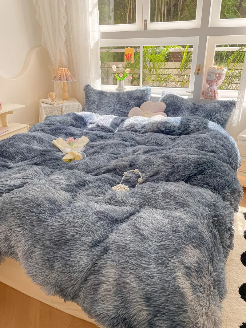 Longhair Mink Velvet Duvet Cover Set in Candy Colours-Blanket-Homely Dreams-Homely Dreams
