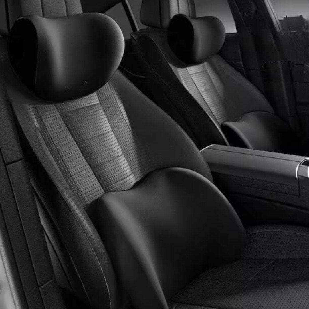 Car Seat Support Set - Ergonomic Neck & Lumbar Memory Foam Cushions 0