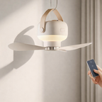 Ceiling Fan with Light Wireless Rechargeable 7200mAh Battery 4 Speed ABS PP Unbranded 00