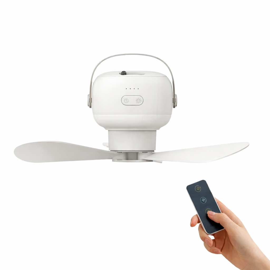 Ceiling Fan with Light Wireless Rechargeable 7200mAh Battery 4 Speed ABS PP Unbranded 04