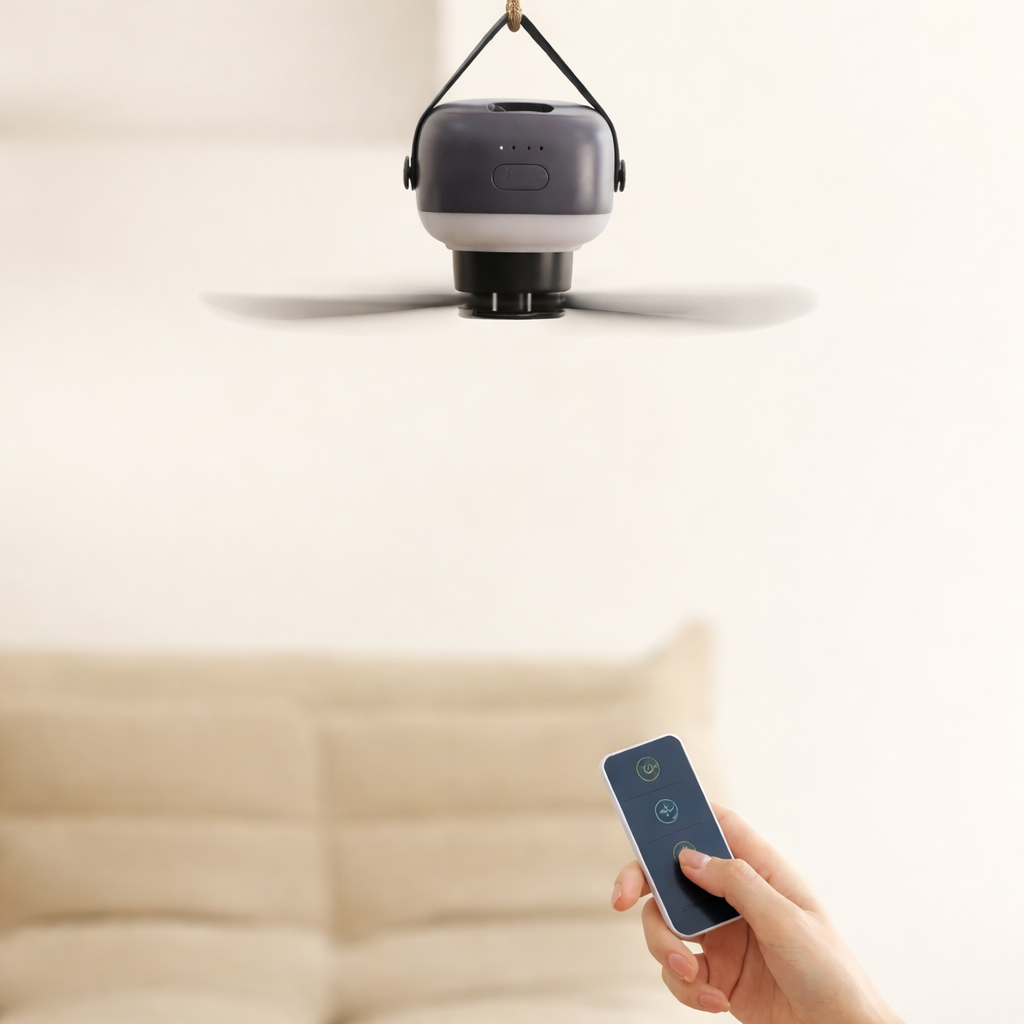 Ceiling Fan with Light Wireless Rechargeable 7200mAh Battery 4 Speed ABS PP Unbranded 06