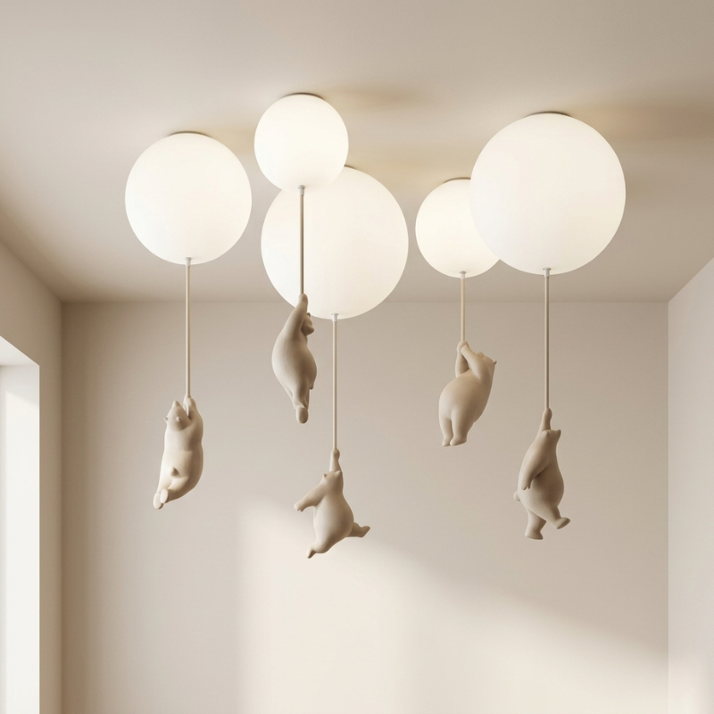 Ceiling Light Bear Balloon Design 12 x 10 in Decorative Indoor Fixture 0