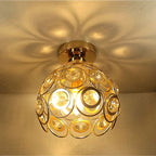 Ceiling Light Flush Mount Crystal Metal Frame LED Compatible Indoor Lighting 6