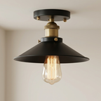 Ceiling Light Flush Mount Metal Shade LED Compatible Industrial Style