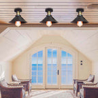 Ceiling Light Flush Mount Metal Shade LED Compatible Industrial Style 5