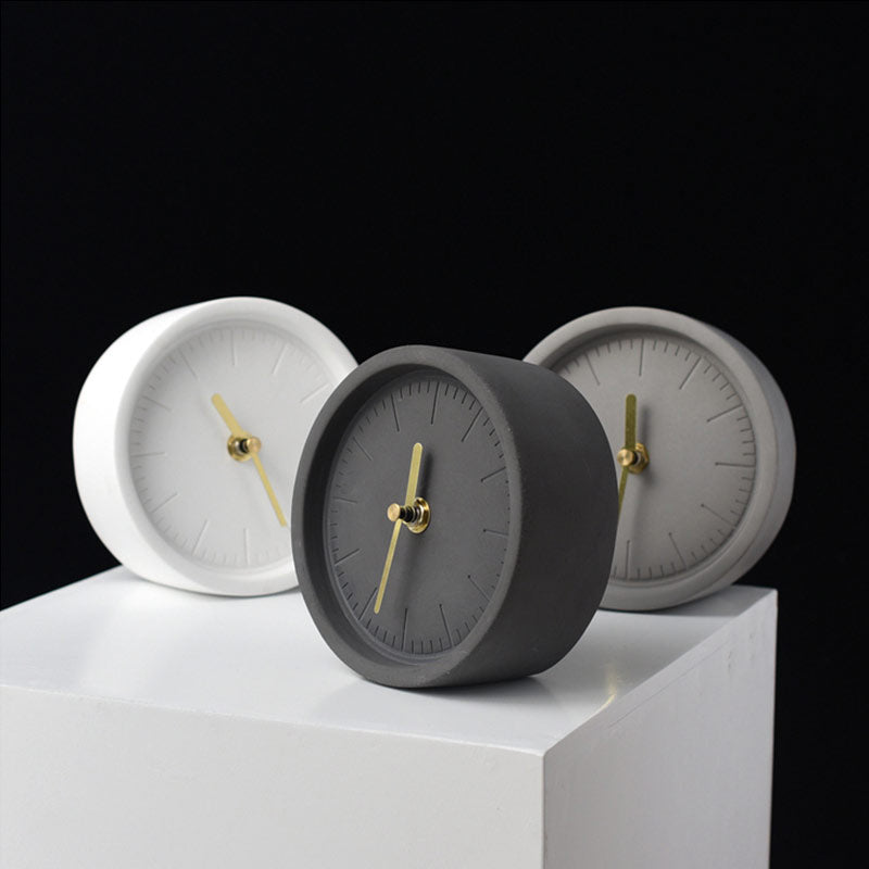 Cement Desk Clock - Minimalist Design for Modern Interiors, 132mm 1