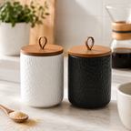 Ceramic Airtight Sugar Jar - 260ml Tea Coffee Sugar Canister for Freshness 1