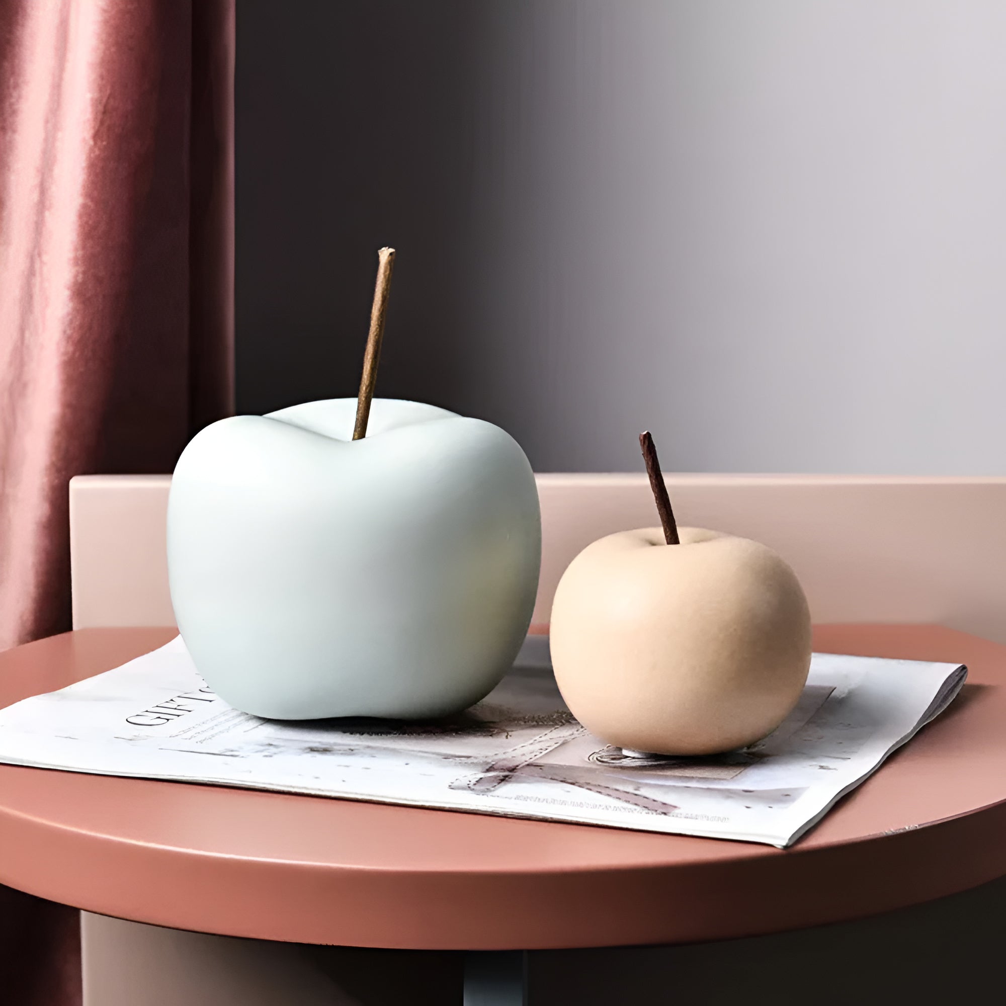 Ceramic Apple Accent Sculpture - Elegant Home Decor & Versatile Room Decor 1