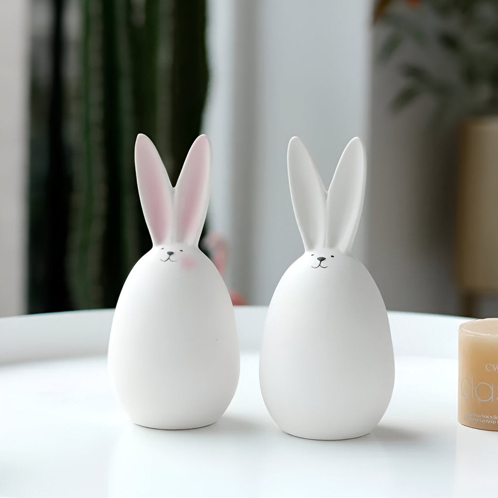 Ceramic Bunny Figurine - Elegant Minimalist Rabbit Decor for Home 8