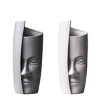 Ceramic Flower Vase - Artistic Half Face Design in Scandinavian Style 2