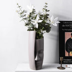 Ceramic Flower Vase - Artistic Half Face Design in Scandinavian Style 3
