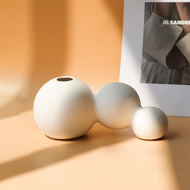 Ceramic Flower Vase - Elegant Design with Anti-Slip Base 0