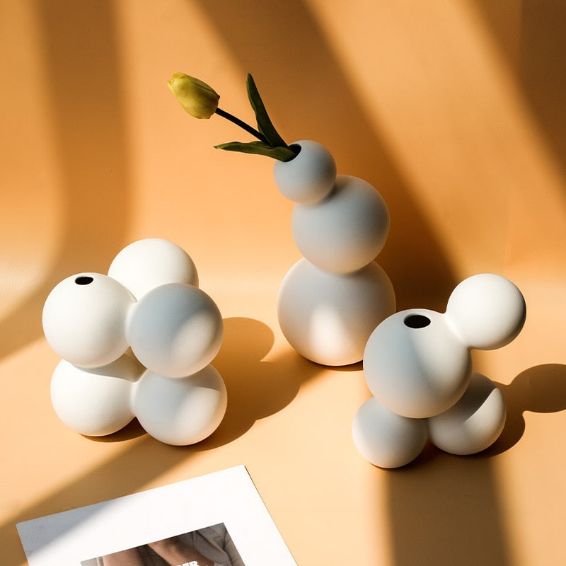 Ceramic Flower Vase - Elegant Design with Anti-Slip Base 8