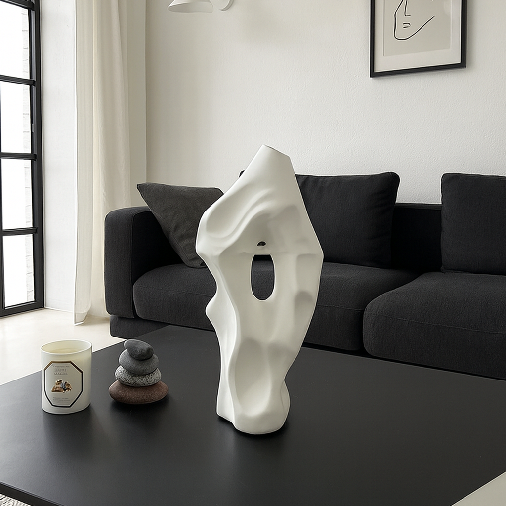 Ceramic Flower Vase - Handcrafted Abstract Design for Home Decor 1
