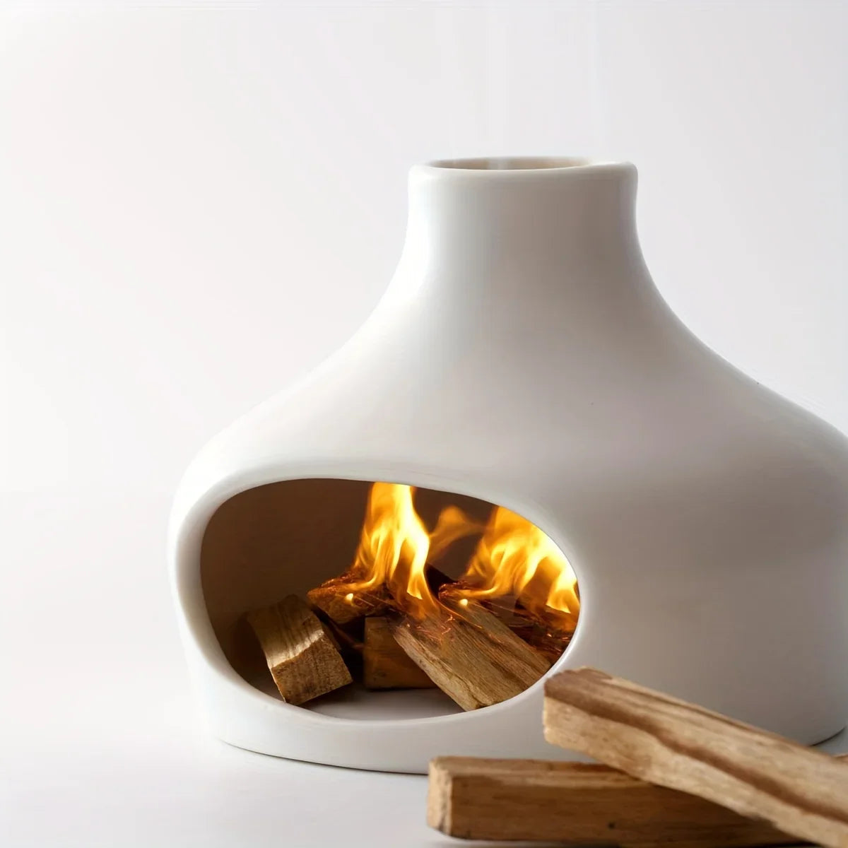 Ceramic Mini Fireplace for Meditation and Home Decor – Chimney-Style Smoke Burner, Elegant Heat-Safe Design 1