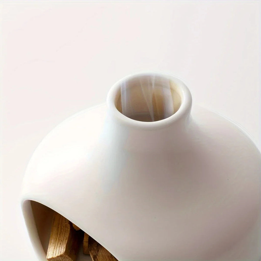 Ceramic Mini Fireplace for Meditation and Home Decor – Chimney-Style Smoke Burner, Elegant Heat-Safe Design 4