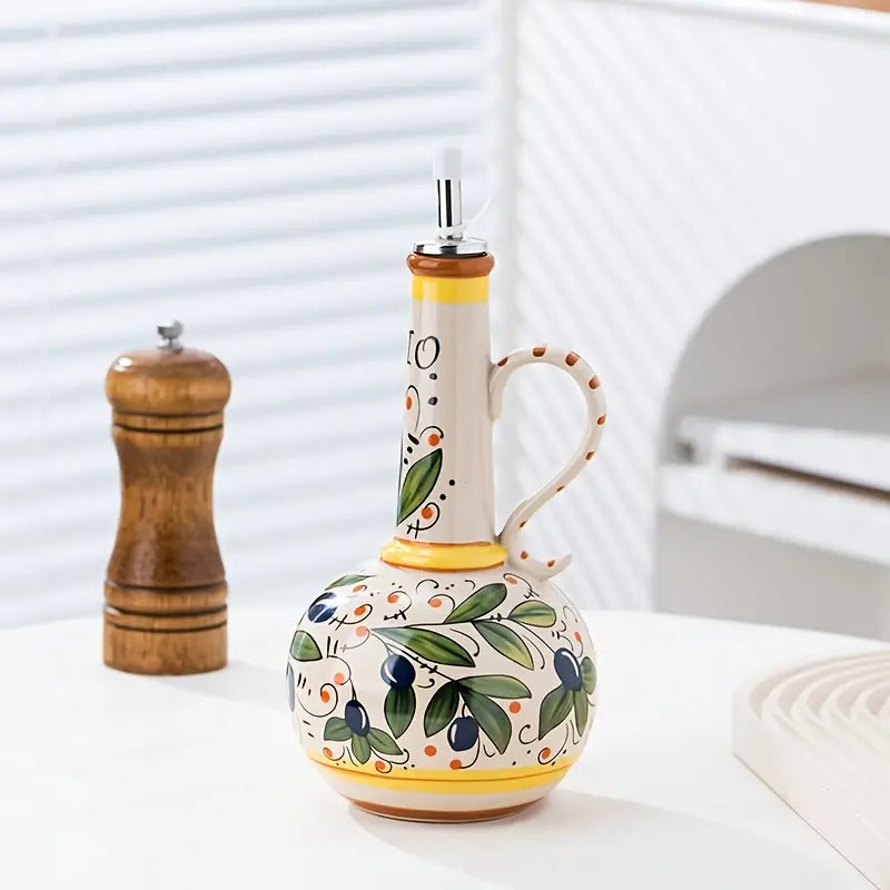 Ceramic Olive Oil Dispenser Bottle - Elegant Design & 700ml Capacity 0
