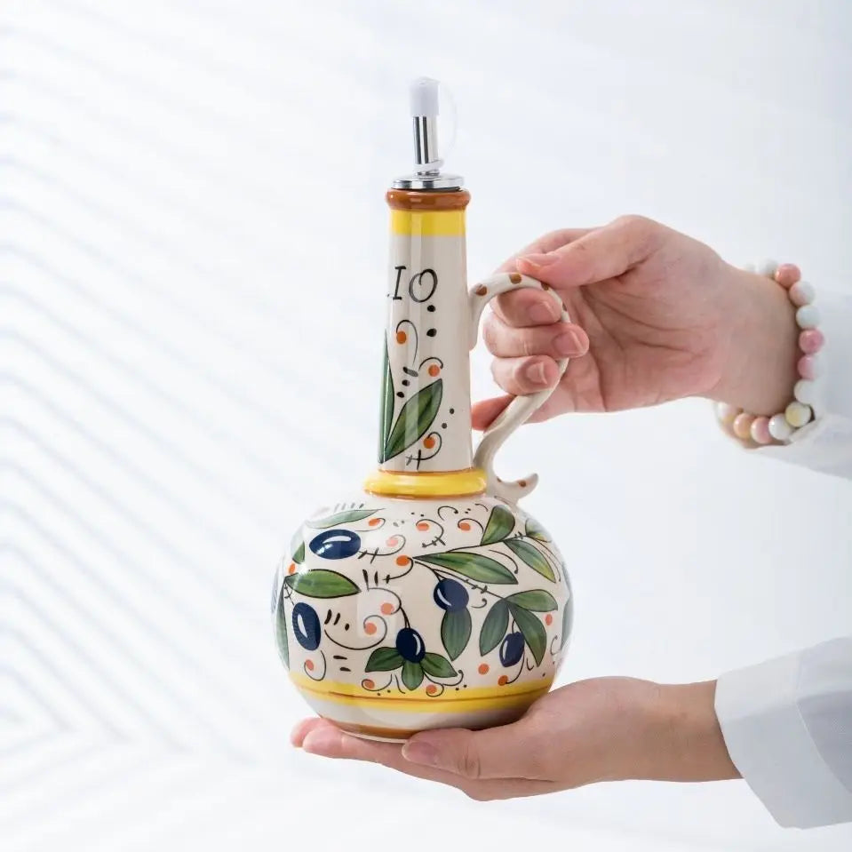 Ceramic Olive Oil Dispenser Bottle - Elegant Design & 700ml Capacity 2