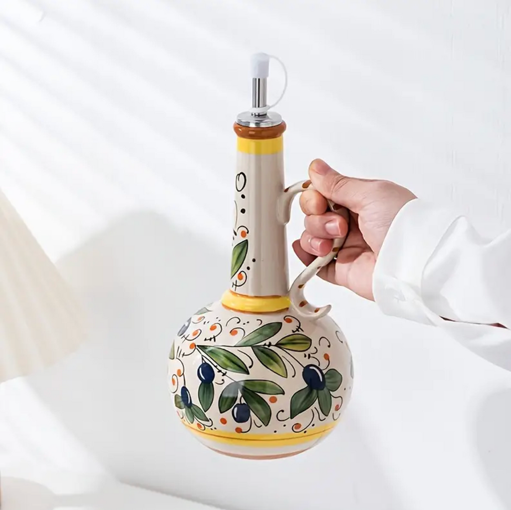 Ceramic Olive Oil Dispenser Bottle - Elegant Design & 700ml Capacity 3