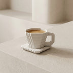 Ceramic Pixel Design Cup and Saucer 1