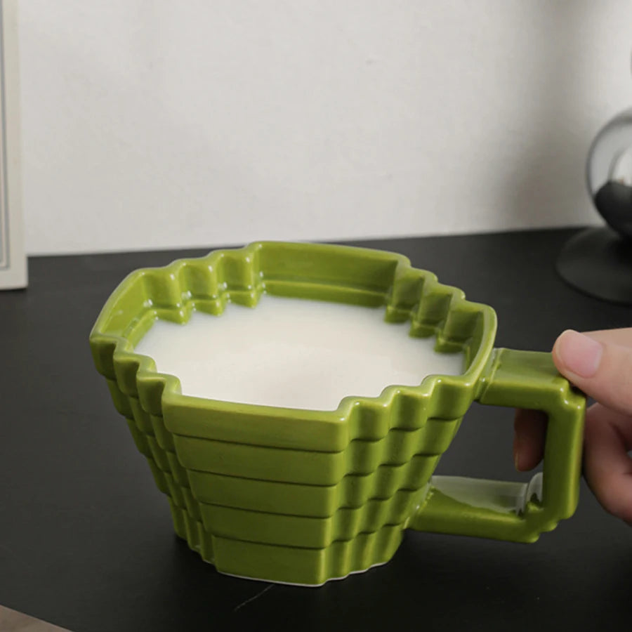 Ceramic Pixel Design Cup and Saucer 3