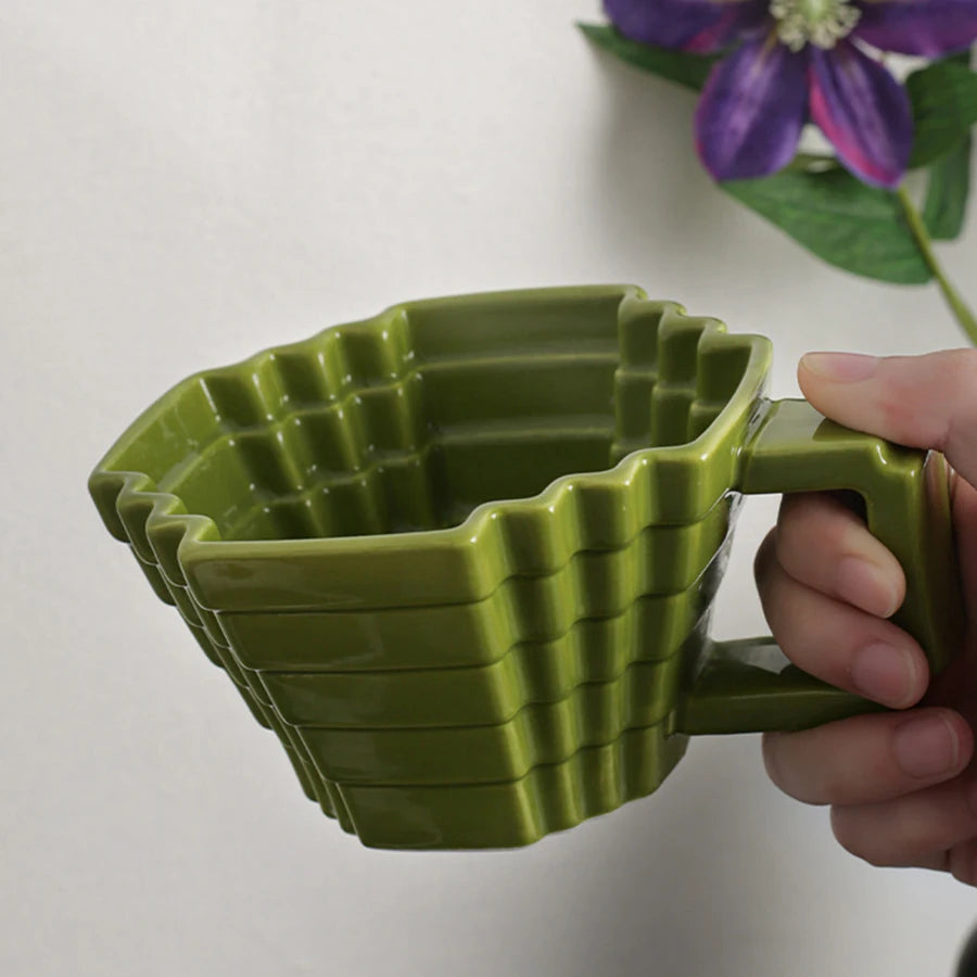 Ceramic Pixel Design Cup and Saucer 5