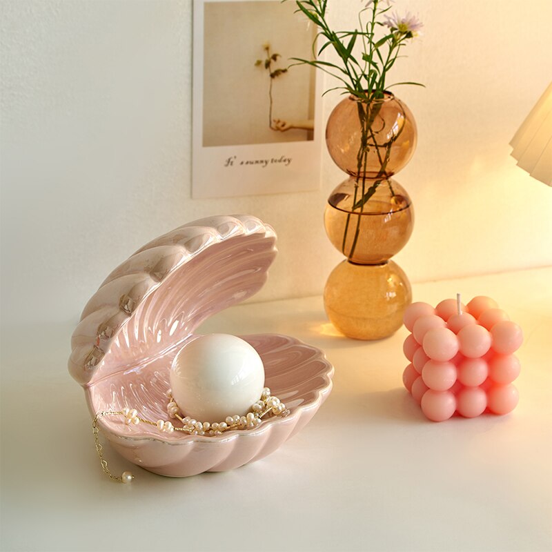 Ceramic Shell Table Lamp - Coastal Design for Living Room & Bedroom 2
