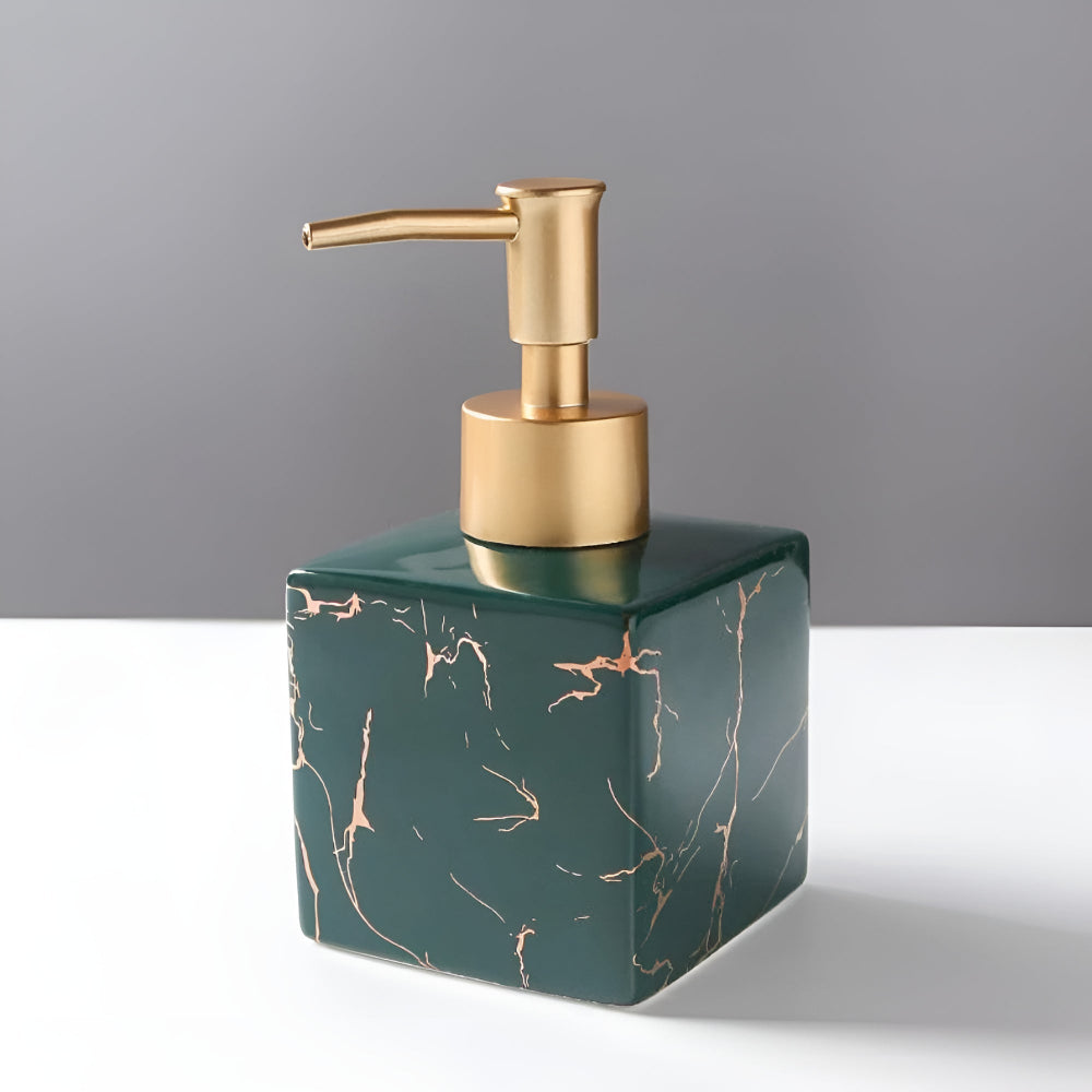 Ceramic Soap Dispenser - Elegant Marble Design for Kitchen & Bathroom 5