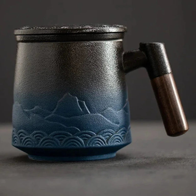 Ceramic Strainer Mug - Elegant Vintage Design for Tea & Coffee 7