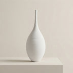 Ceramic Vase Slim Textured Design Black or White 01