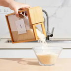Cereal Dispenser Bamboo Lever Operated Dry Food Storage 1