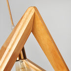 Chandelier Wood Frame Geometric E27 Adjustable Hanging Light, Adjustable Modern Design 3