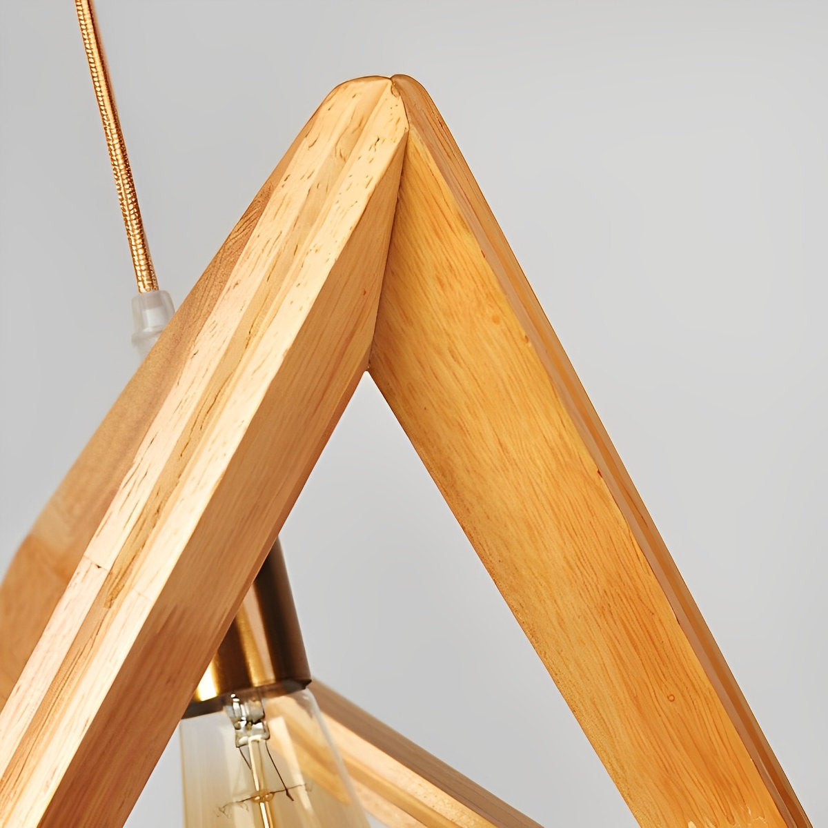 Chandelier Wood Frame Geometric E27 Adjustable Hanging Light, Adjustable Modern Design 3