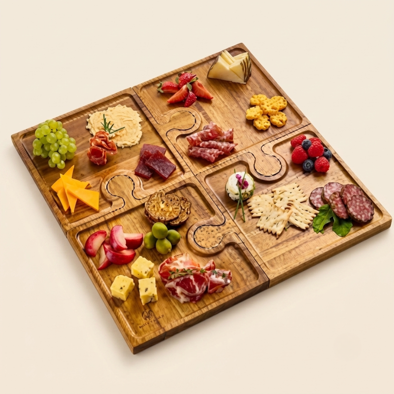 Charcuterie Board Set Interlocking Serving Trays 02