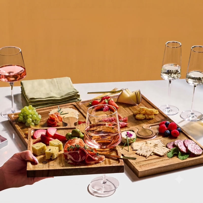 Charcuterie Board Set Interlocking Serving Trays 03