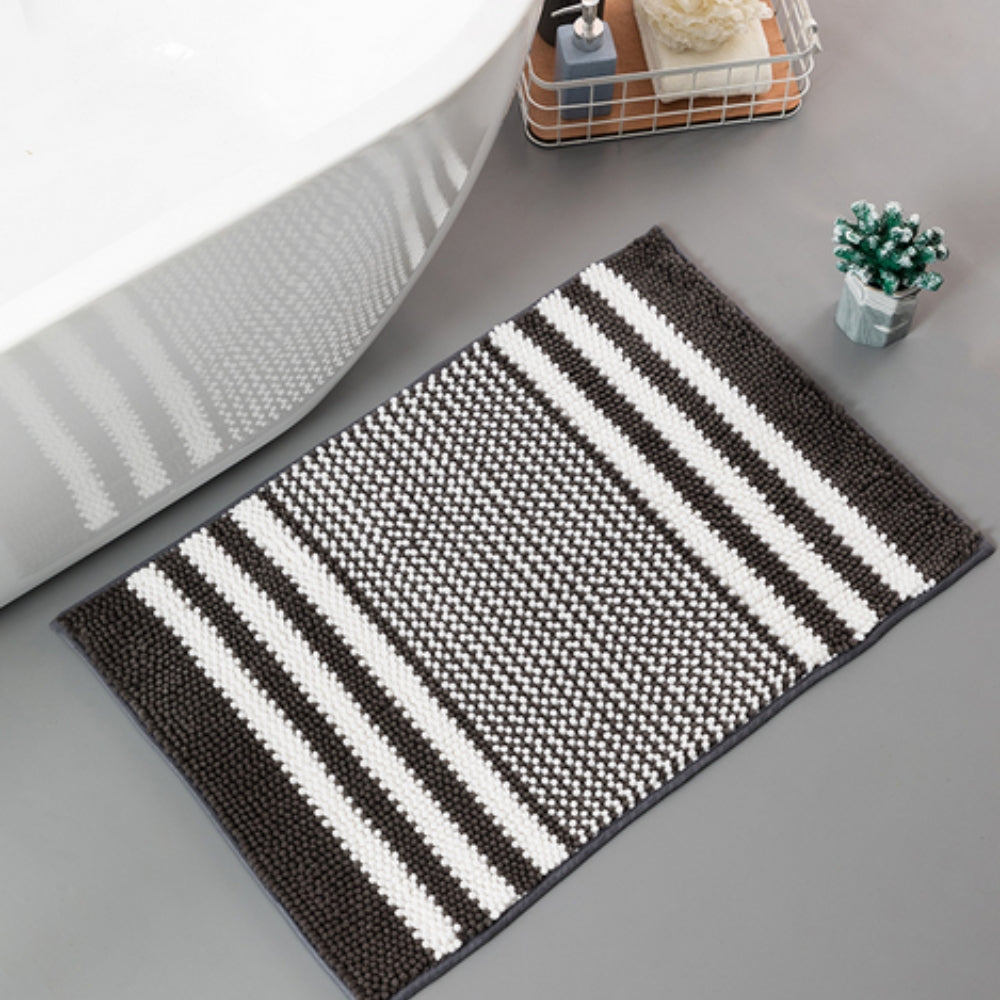 Chenille Bath Mat - Ultra-Absorbent Non-Slip Comfort for Bathroom Rugs 0