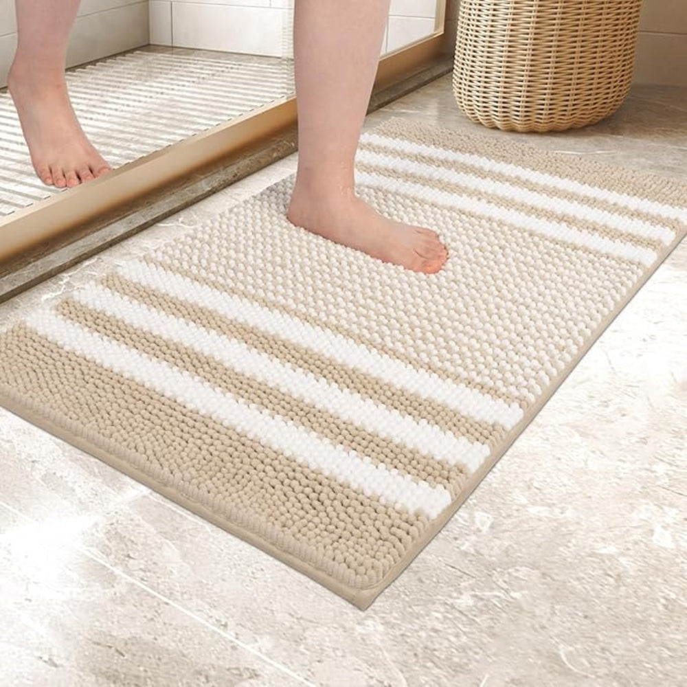 Chenille Bath Mat - Ultra-Absorbent Non-Slip Comfort for Bathroom Rugs 2