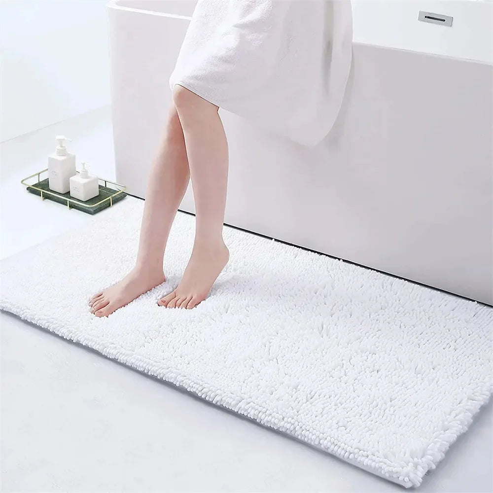 Chenille Bath Mat - Ultra Soft, Non-Slip, Quick Dry Comfort 0
